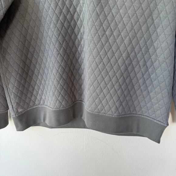 UNTUCKit Size L Gray/green & black half snap button up quilted pullover sweater - Picture 4 of 9